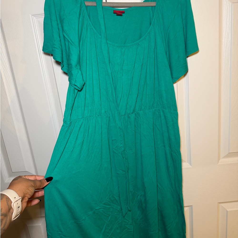 Merona Teal Short Sleeve Scoop Neck Top